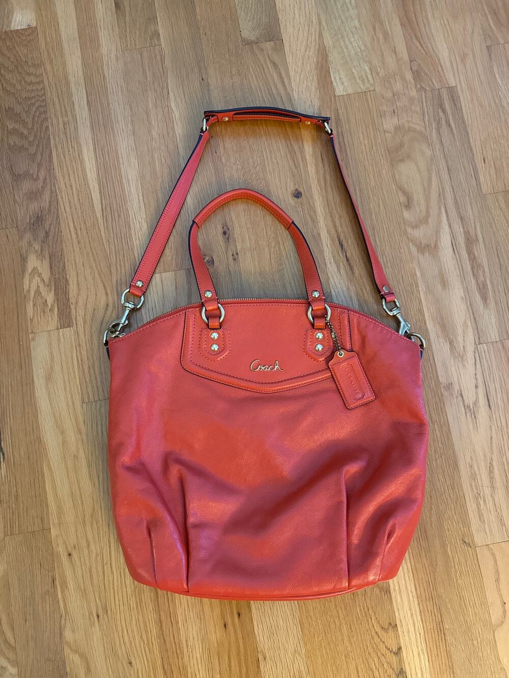 Vintage Coach Ashley Leather North South Convertible Shoulder Bag Satchel F23684